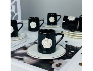 Набор кофейных пар на 6 персон 12 предметов 95мл Lenardi 133-454