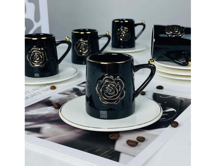 Набор кофейных пар на 6 персон 12 предметов 95мл Lenardi 133-456