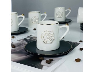 Набор кофейных пар на 6 персон 12 предметов 95мл Lenardi 133-457