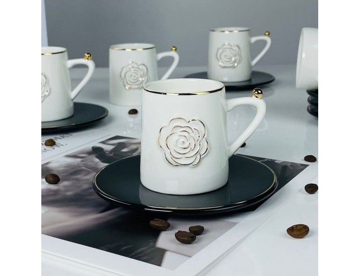 Набор кофейных пар на 6 персон 12 предметов 95мл Lenardi 133-457