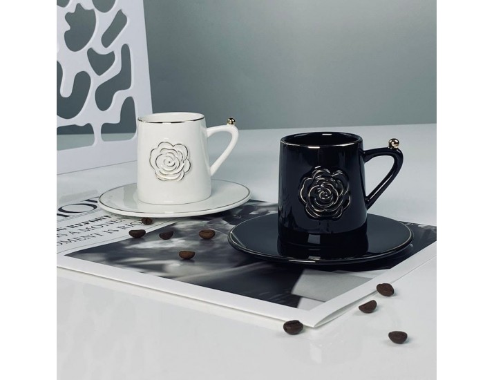 Набор кофейных пар на 2 персоны 4 предмета 95мл Lenardi 133-463