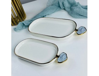 Набор из 2 овальных блюд 25х11х2,5/30,5х14х3см ЛАЗУРИТ 133-469