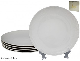 Набор из 6 тарелок 23см Lenardi GREENWHITE 135-005