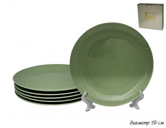 Набор из 6 тарелок 19см Lenardi GREENWHITE 135-006