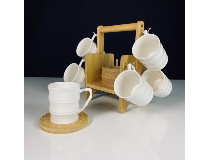 Кофейный набор 12пр. 120мл на подставке Lenardi Bamboo 140-151