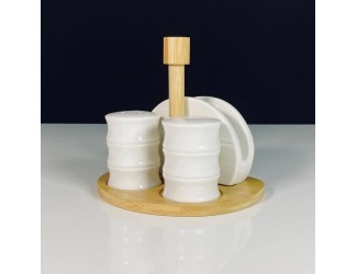 Набор для специй с салфетницей на подставке Lenardi Bamboo 140-159