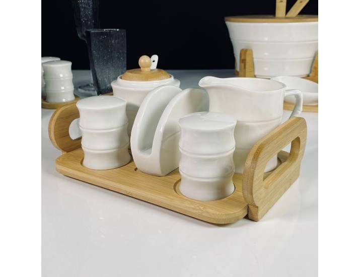 Набор для специй на подставке Lenardi Bamboo 140-160