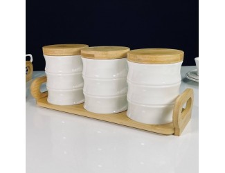 Набор из 3 банок 900мл. на подставке Lenardi Bamboo 140-168