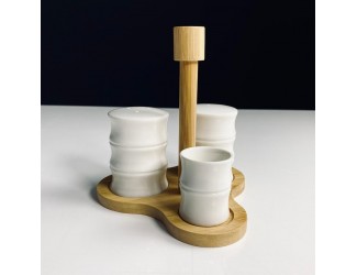 Набор для специй с подставкой для зубочисток на подставке BAMBOO 140-177