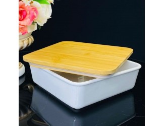 Квадратное блюдо для запекания 15см с бамбук.крышкой 142-087