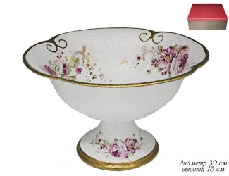 Фруктовница на ножке 30см Lenardi Азалия Мраморная 144-103