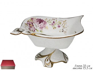 Фруктовница на ножке 35см Lenardi Азалия Мраморная 144-151