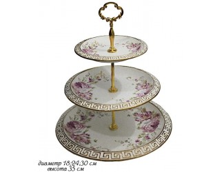 Этажерка(горка) трёхъярусная 18*24*30см Lenardi Азалия Мраморная 144-199