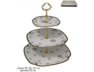 Этажерка(горка) трёхъярусная 16*25*30см Lenardi Анемон Мраморный 144-286