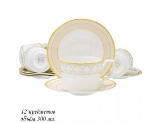 Набор чайных пар на 6 персон 12 предметов Lenardi Жозефина 145-337