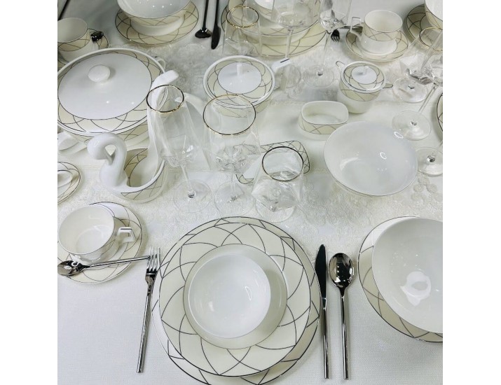 Столовый сервиз на 12 персон 101 предмет Lenardi Pandora Cream 145-435