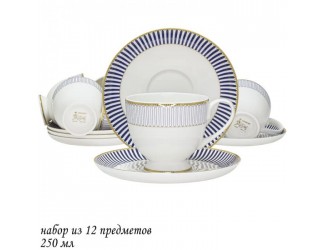 Набор чайных пар на 6 персон 12 предметов Lenardi Инфанта 145-455
