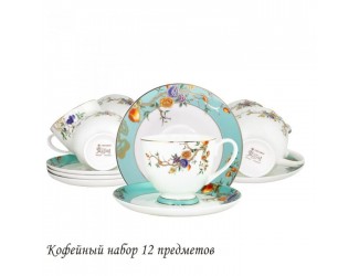 Набор чайных пар на 6 персон 12 предметов 250мл Lenardi Hanomi 145-473