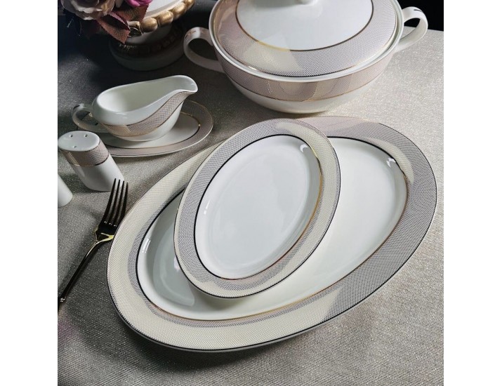 Овальное блюдо 35,5см Lenardi Золотая Симфония 145-507