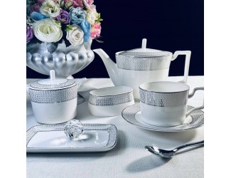 Чайный сервиз на 6 персон 16 предметов Lenardi Севилья серебро 145-553