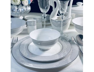 Обеденный сервиз на 6 персон 105предметов Lenardi Севилья серебро 145-554