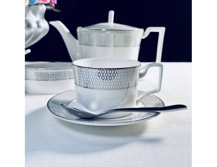 Чайный набор 12предметов 250 мл Lenardi Севилья серебро 145-556