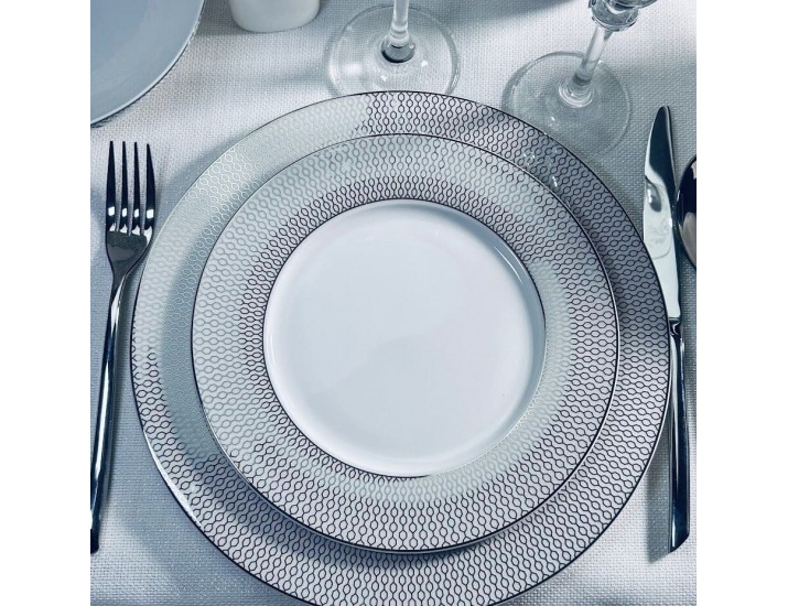  Набор из 6 тарелок 22см Lenardi Севилья серебро 145-558