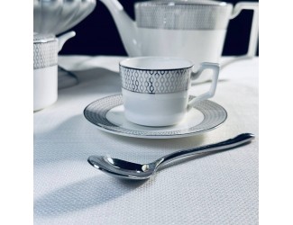  Кофейный набор 12предметов 110мл Lenardi Севилья серебро 145-563