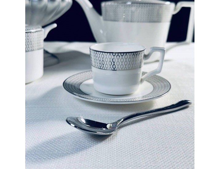  Кофейный набор 12предметов 110мл Lenardi Севилья серебро 145-563