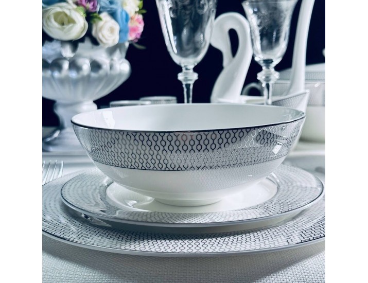 Набор из 6 салатников 18см Lenardi Севилья серебро 145-564