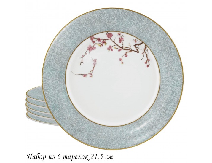 Набор из 6 тарелок 21,5см Lenardi Сакура 145-633