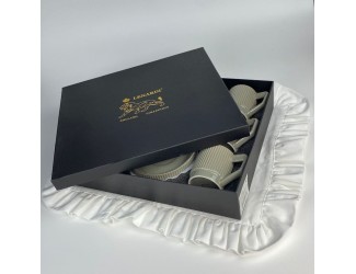 Набор кофейных пар на 6 персон 12 предметов 120мл Lenardi 155-003 серый