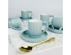 Набор кофейных пар на 6 персон 12 предметов 120мл Lenardi 155-005 голубой