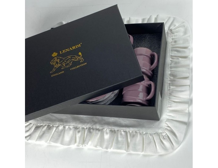 Набор кофейных пар на 6 персон 12 предметов 150мл Lenardi 155-009 фиолетовый