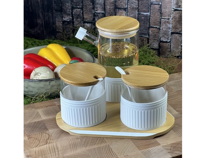 Набор для специй 3предмета с ложками на подставке Lenardi 160-227