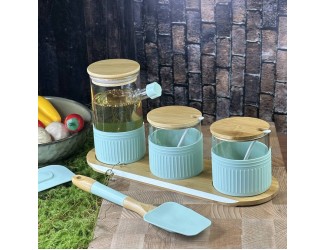 Набор для специй 3пр. с ложками на подставке Lenardi 160-228