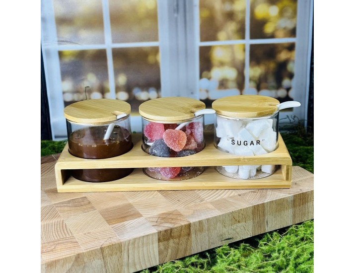 Набор для специй 3предмета с ложками на подставке Lenardi 160-231