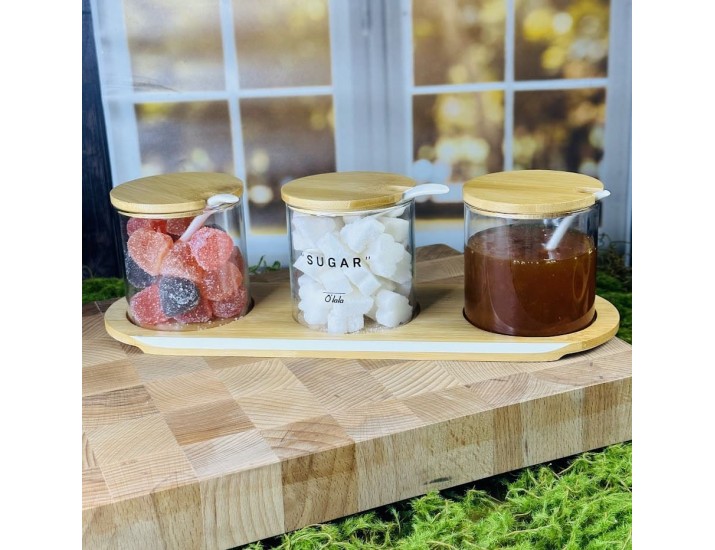 Набор для специй 3предмета с ложками на подставке Lenardi 160-233