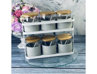 Набор для специй 6 предмета с ложками на подставке Lenardi 160-237