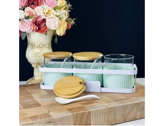 Набор для специй 3предмета с ложками на подставке Lenardi 160-241