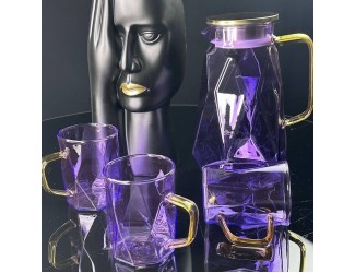 Набор графин 1700мл и 6 стаканов Lenardi 160-256 фиолетовый
