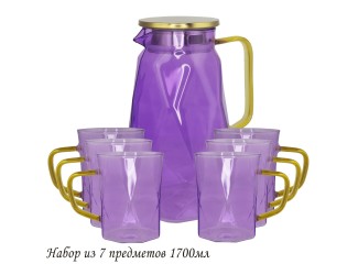 Набор графин 1700мл и 6 стаканов Lenardi 160-256 фиолетовый