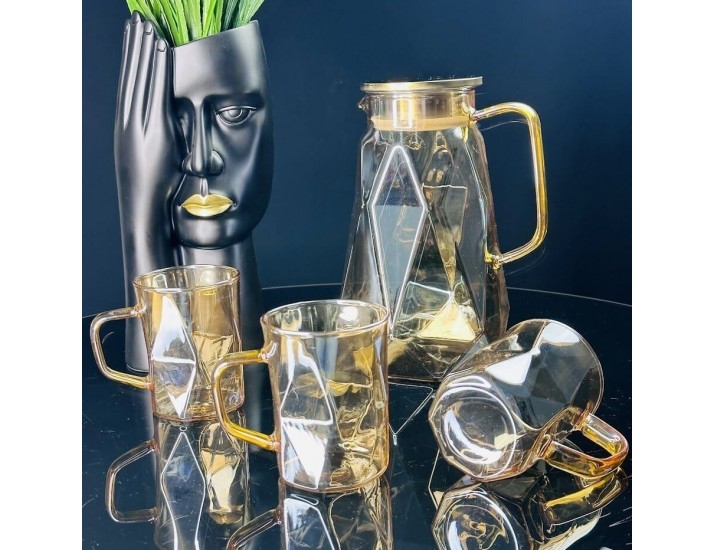 Набор графин 1700мл и 6 стаканов Lenardi 160-257 янтарный