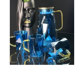 Набор графин 1700мл и 6 стаканов Lenardi 160-258 голубой