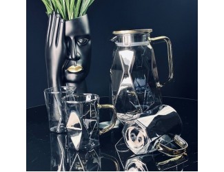 Набор графин 1700мл и 6 стаканов Lenardi 160-259 серый