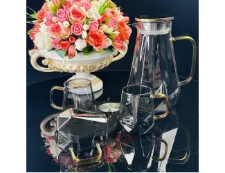 Набор графин 1850мл и 6 стаканов Lenardi 160-263 серый