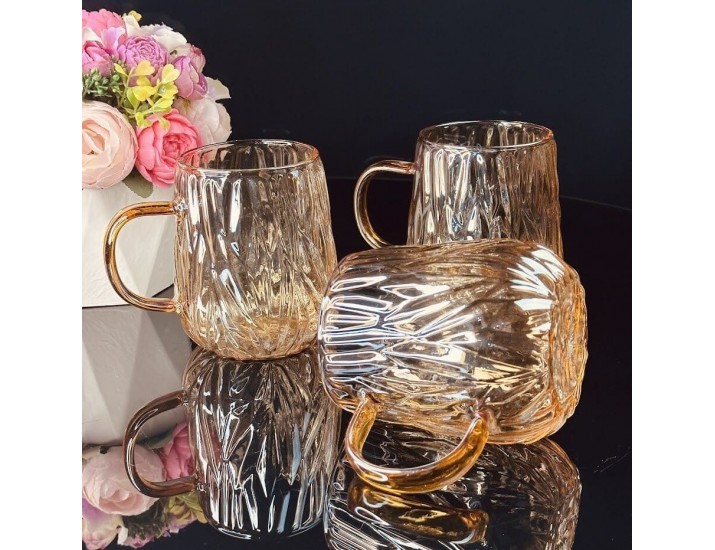 Набор из 6 кружек 460мл Lenardi 160-272 янтарный