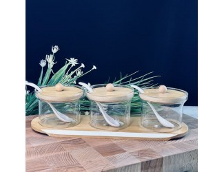 Набор для специй 3предмета с ложками на подставке Lenardi 160-282