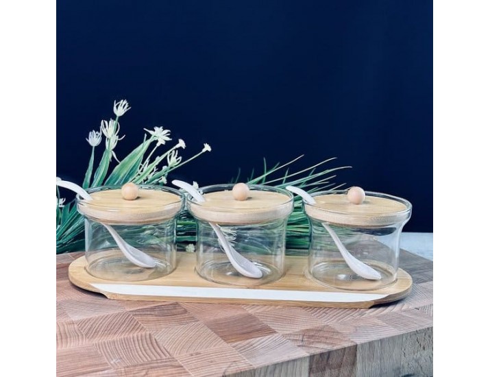 Набор для специй 3предмета с ложками на подставке Lenardi 160-282