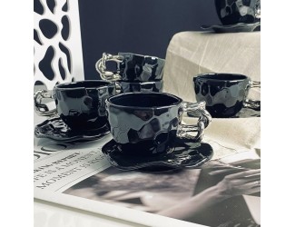 Набор кофейных пар на 6 персон 12 предметов 130мл Lenardi 163-079 чёрный